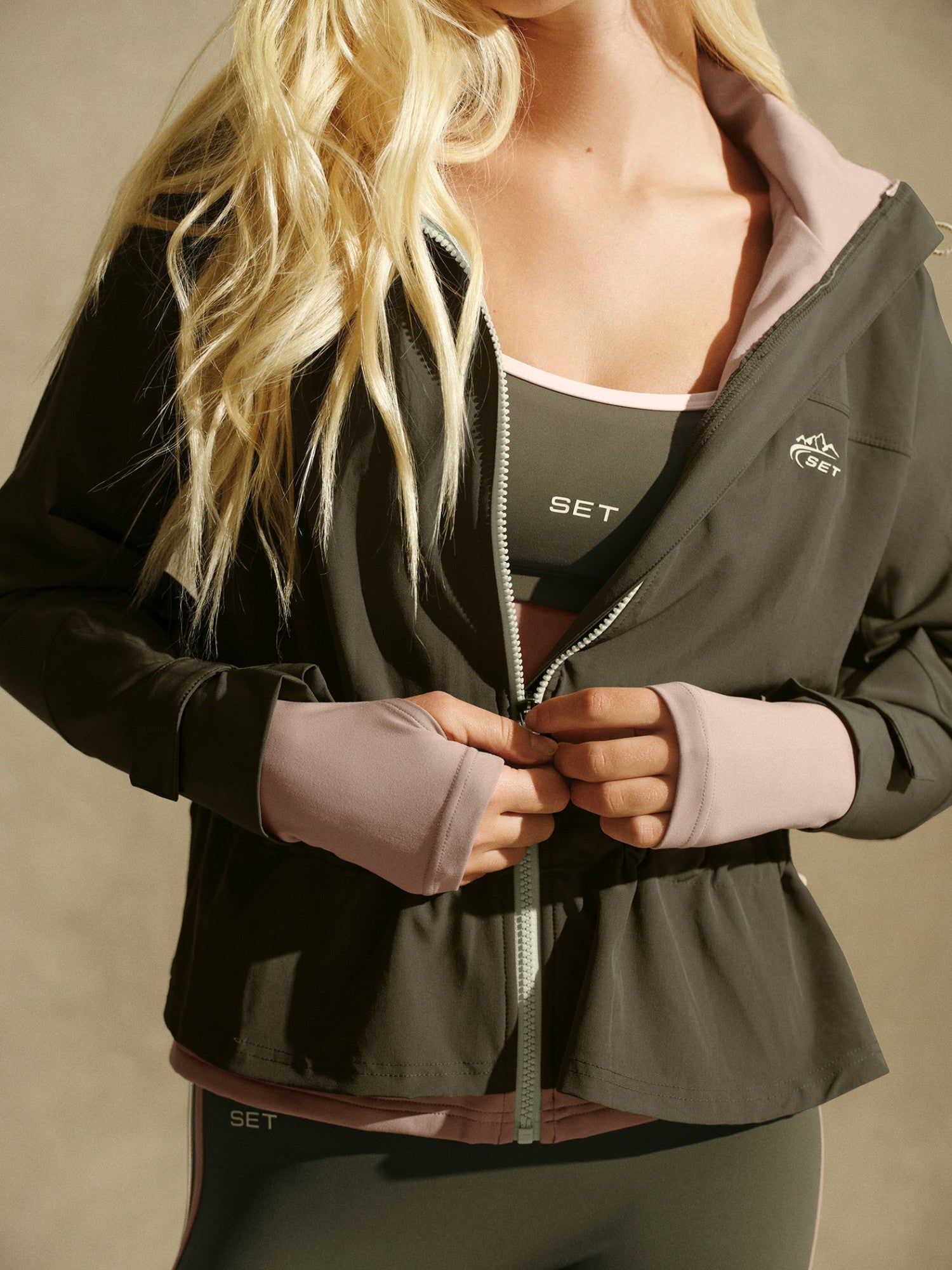 NYLON DUET CINCHED WINDBREAKER - SEDONA SET ACTIVE