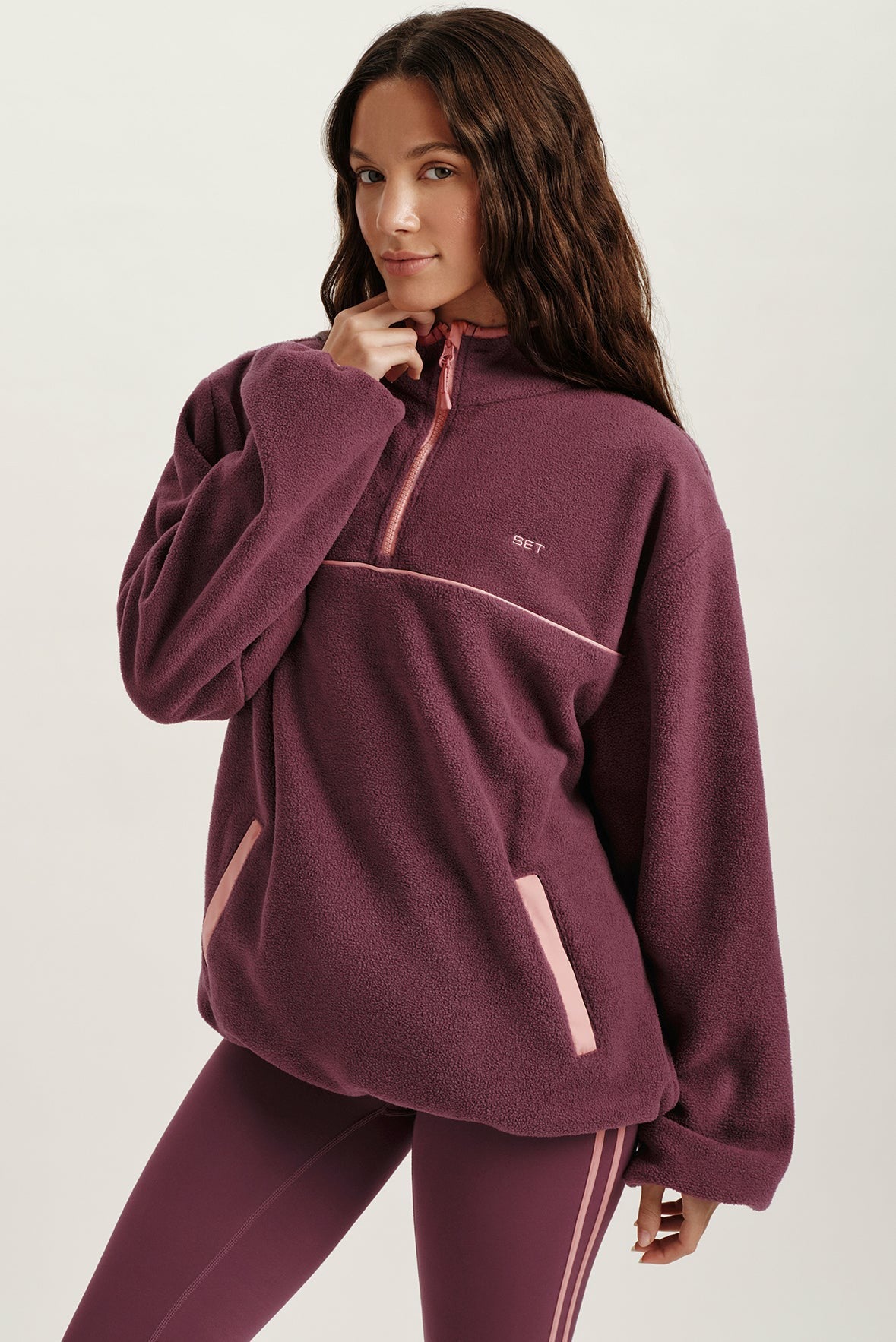 MICROFLEECE HALF ZIP - ROSEBUD SET ACTIVE