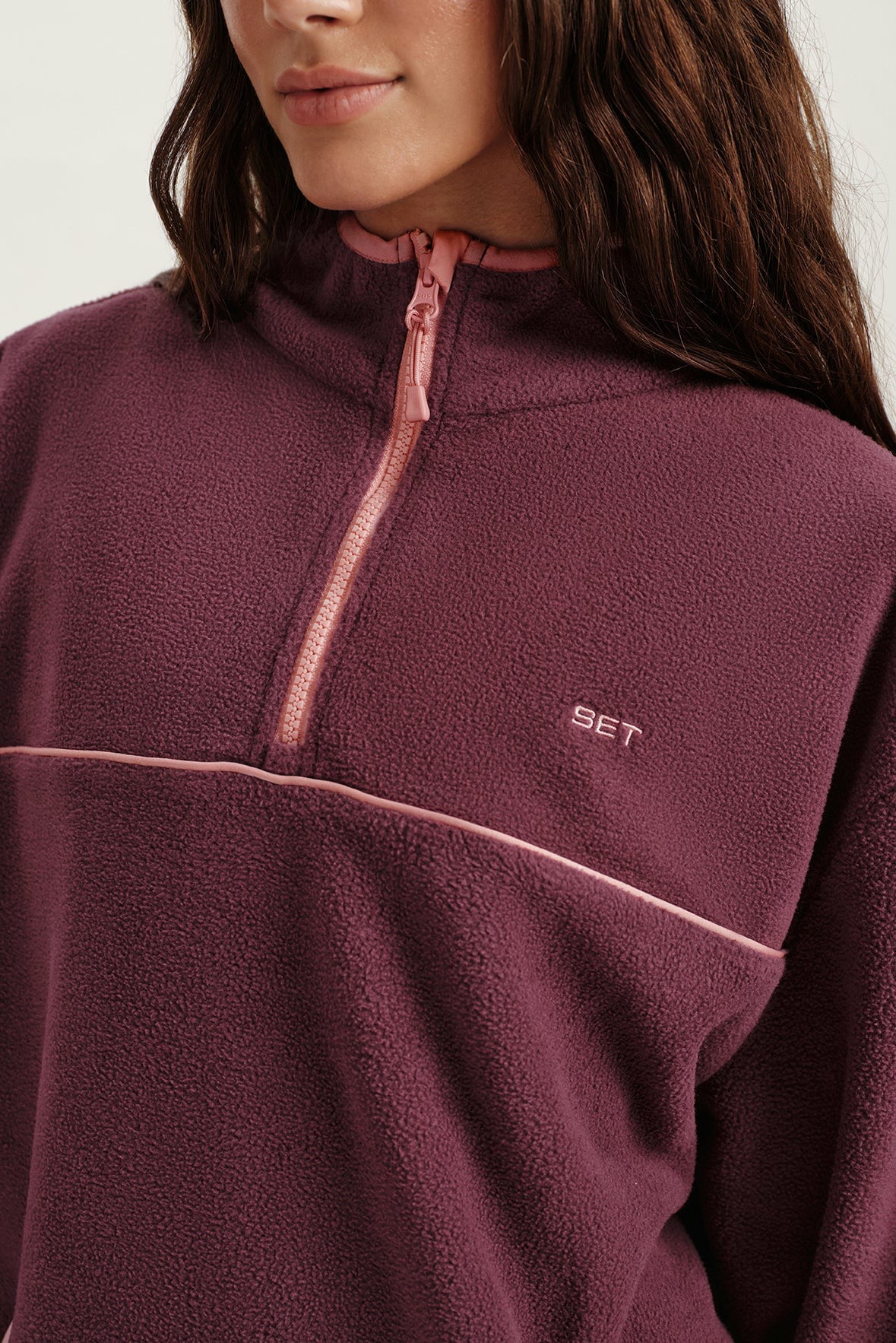 MICROFLEECE HALF ZIP - ROSEBUD SET ACTIVE