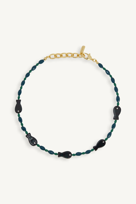SET x LOGAN TAY FISH BEAD NECKLACE - LAGOON SET ACTIVE