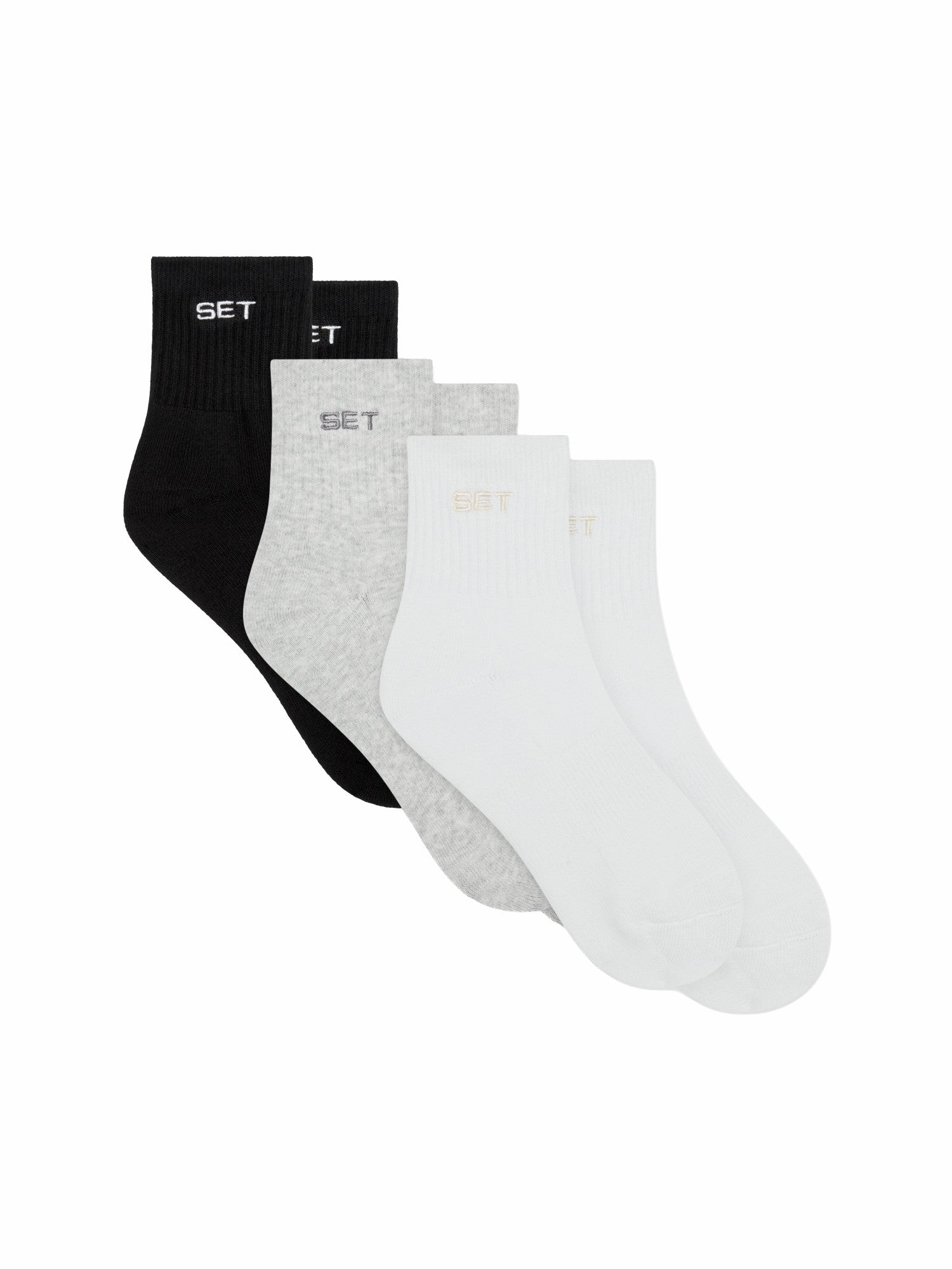SET SHORTY SOCKS (3 PACK) - WHITE/HEATHER GREY/ONYX SET ACTIVE