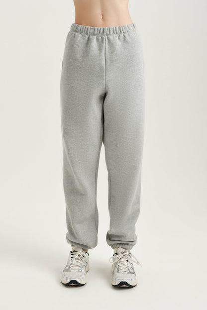 MIDWEIGHT SWEATS STAPLE OLD SCHOOL SWEATPANTS - FOG HEATHER GREY SET ACTIVE
