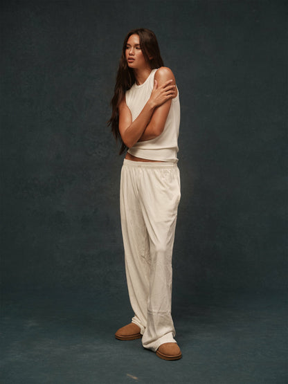 HEAVY COTTON EASY BOXER PANTS - BLANC SET ACTIVE