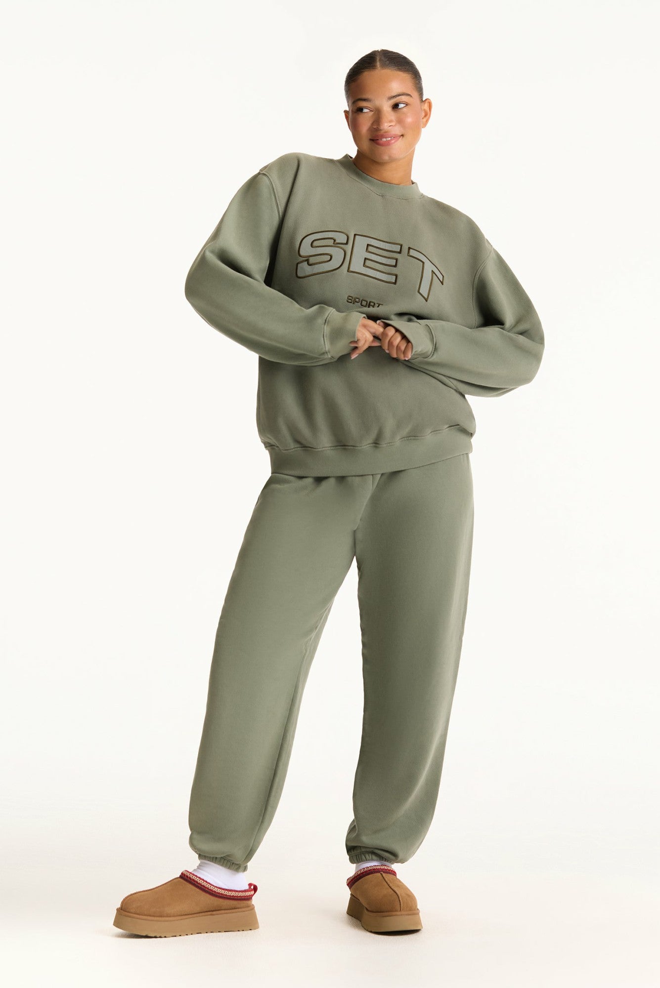 MIDWEIGHT SWEATS STAPLE OLD SCHOOL SWEATPANTS - KELP SET ACTIVE