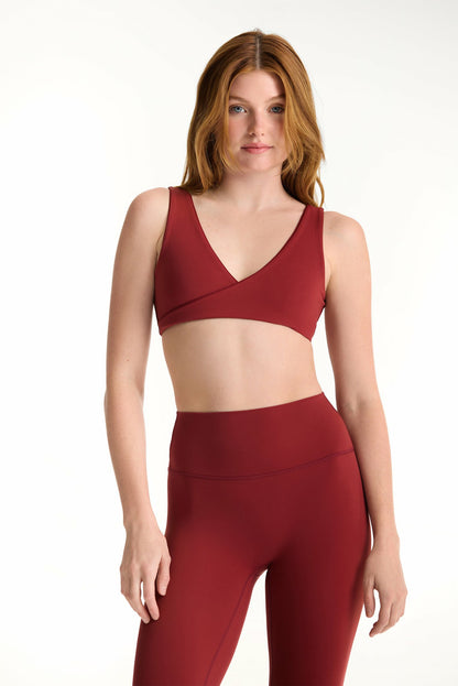 BREATHE 1.0 CONTRAST WRAP BRA - SNAPPER SET ACTIVE