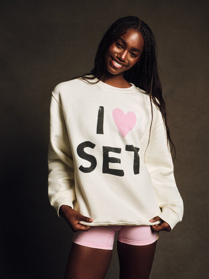 MIDWEIGHT SWEATS STAPLE I LOVE SET CREWNECK - ICING SET ACTIVE