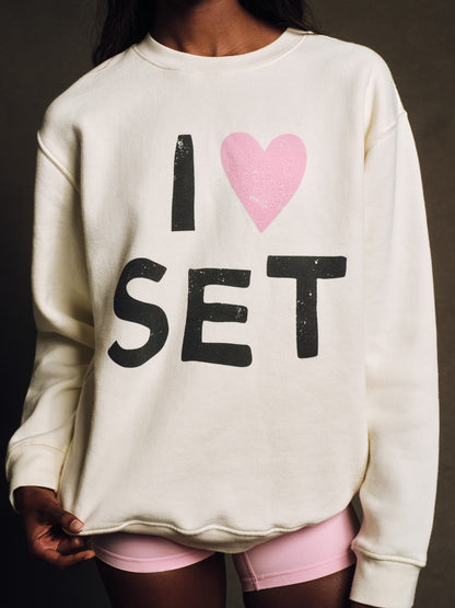 MIDWEIGHT SWEATS STAPLE I LOVE SET CREWNECK - ICING SET ACTIVE