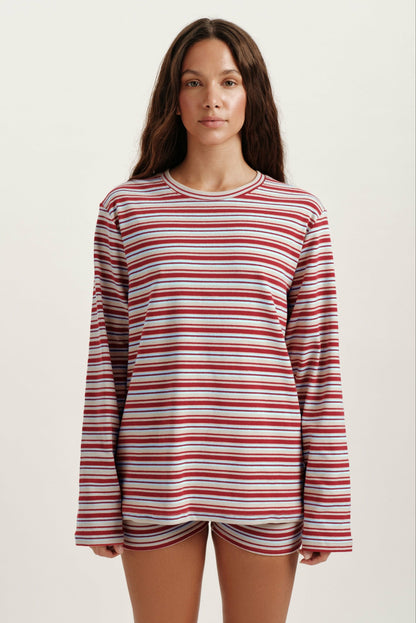 STRIPE JERSEY STRIPE OVERSIZED LONG SLEEVE - LYRIC SET ACTIVE