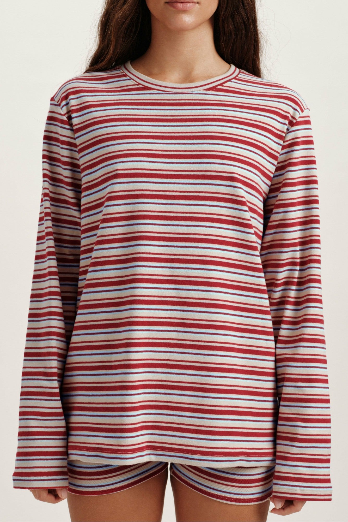 STRIPE JERSEY STRIPE OVERSIZED LONG SLEEVE - LYRIC SET ACTIVE