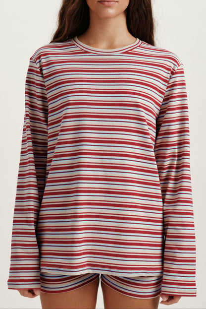 STRIPE JERSEY STRIPE OVERSIZED LONG SLEEVE - LYRIC SET ACTIVE