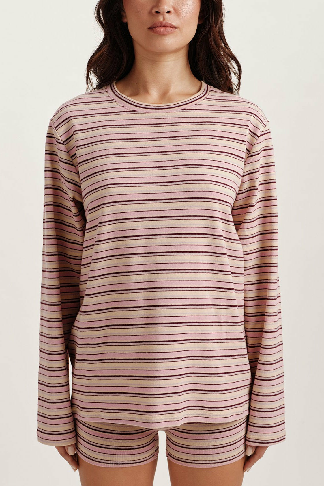 STRIPE JERSEY STRIPE OVERSIZED LONG SLEEVE - FLIRT SET ACTIVE