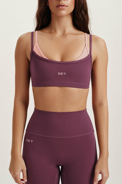 BREATHE 1.0 LAYERED MOVE BRA - ROSEBUD SET ACTIVE