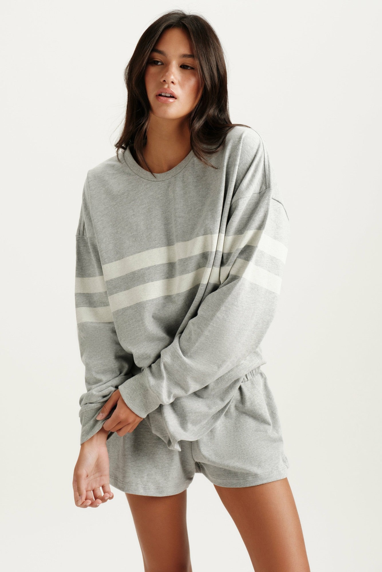HEAVY COTTON EASY STRIPE LONG SLEEVE - WORN SET ACTIVE