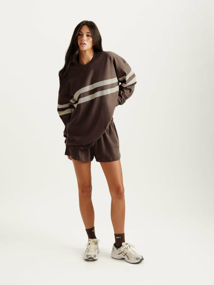 HEAVY COTTON EASY STRIPE LONG SLEEVE - GRAIN SET ACTIVE
