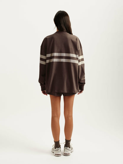 HEAVY COTTON EASY STRIPE LONG SLEEVE - GRAIN SET ACTIVE