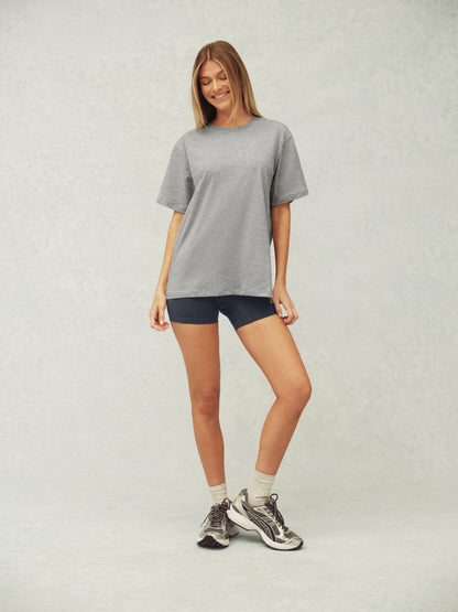 CLASSIC COTTON DAILY BOYFRIEND TEE - FOG HEATHER GREY SET ACTIVE