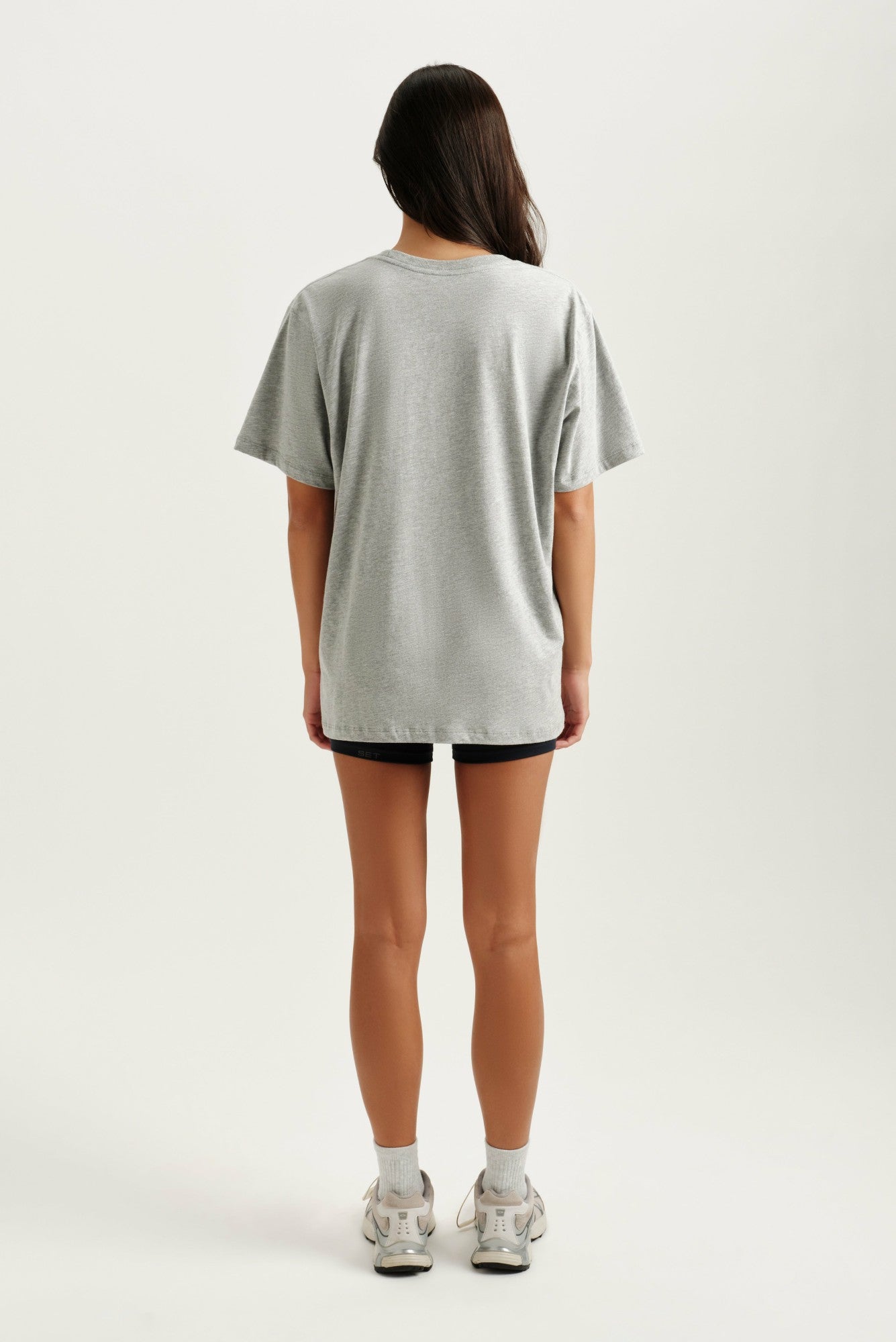 CLASSIC COTTON DAILY BOYFRIEND TEE - FOG HEATHER GREY SET ACTIVE