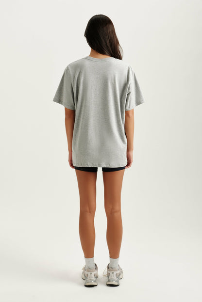 CLASSIC COTTON DAILY BOYFRIEND TEE - FOG HEATHER GREY SET ACTIVE