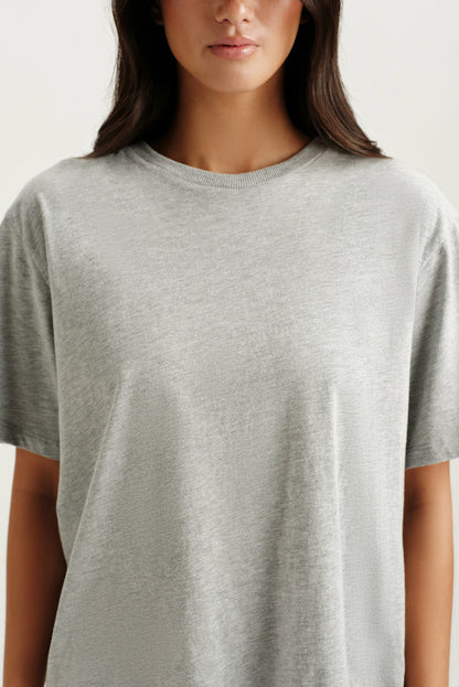 CLASSIC COTTON DAILY BOYFRIEND TEE - FOG HEATHER GREY SET ACTIVE