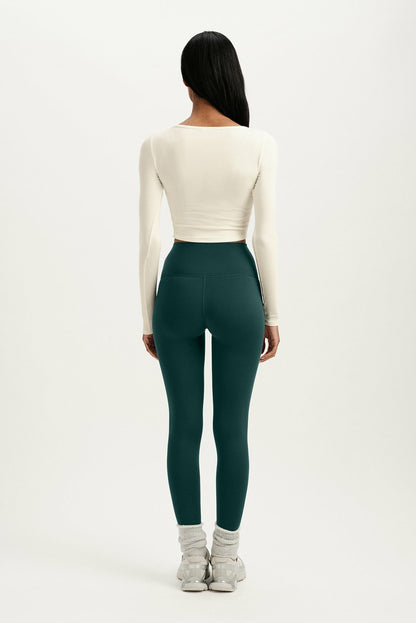 RIBBED MODAL BODY SQUARENECK LONG SLEEVE - DUST SET ACTIVE