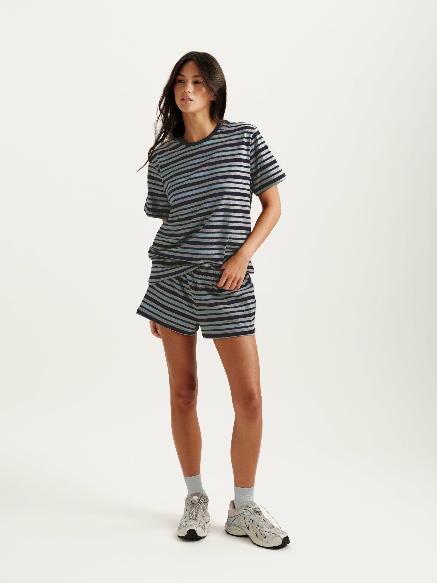 HEAVY COTTON EASY STRIPE SHORTS - WASHED SET ACTIVE