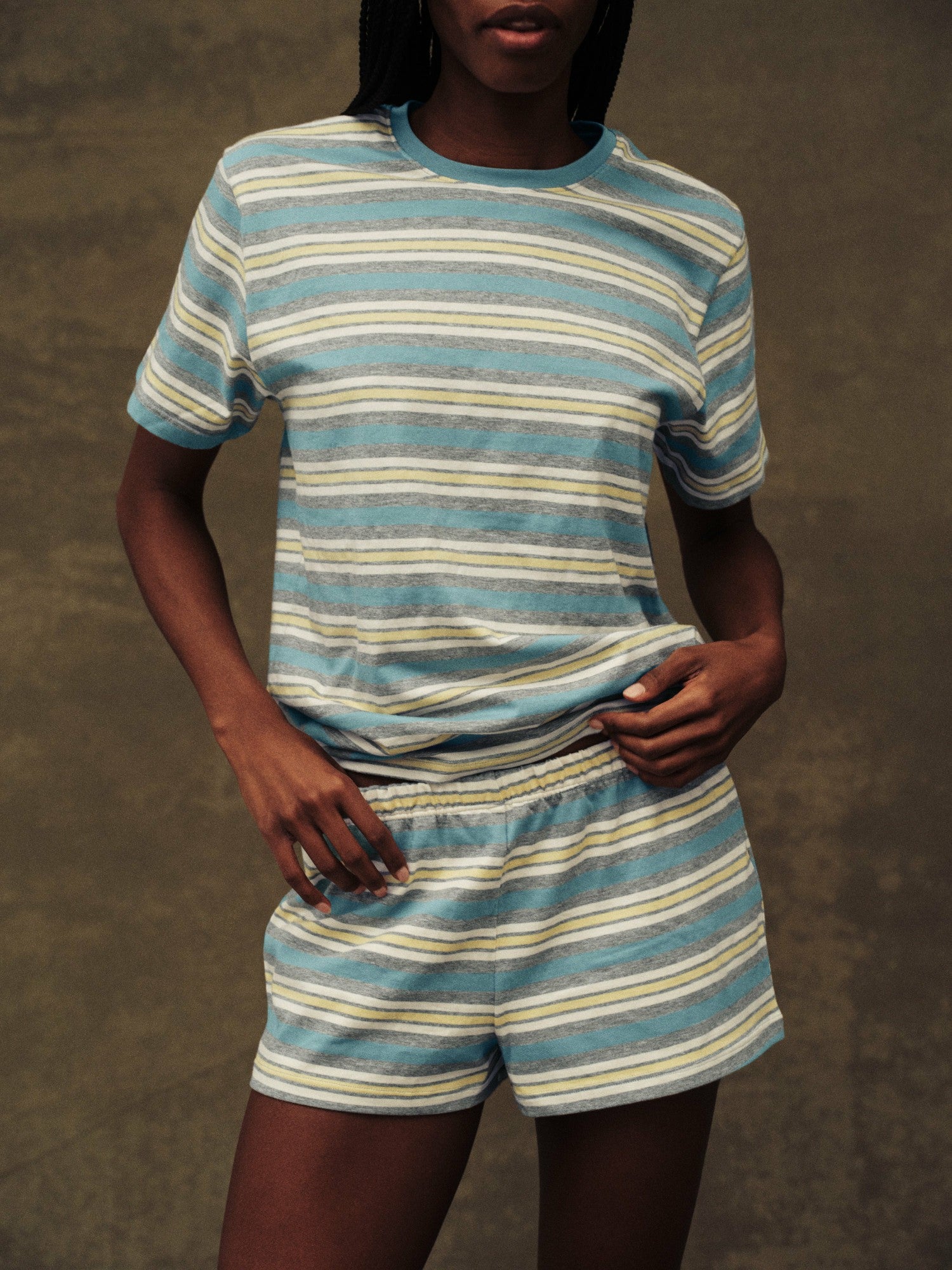 HEAVY COTTON EASY STRIPE SHORTS - CASSETTE SET ACTIVE