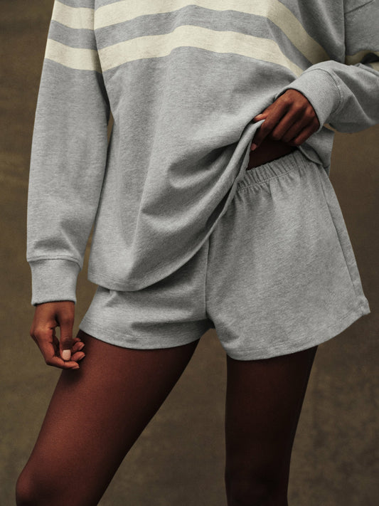 HEAVY COTTON EASY SHORTS - FOG HEATHER GREY SET ACTIVE