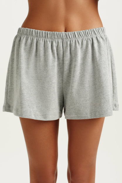 HEAVY COTTON EASY SHORTS - FOG HEATHER GREY SET ACTIVE