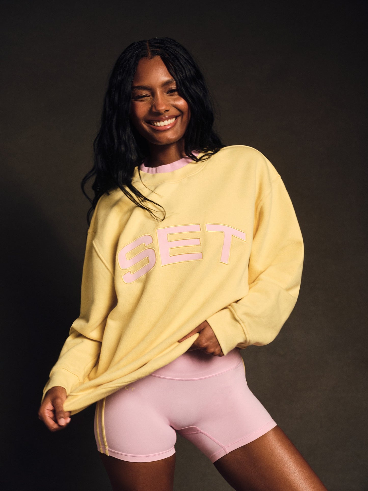 MIDWEIGHT SWEATS STAPLE SET LAYERED CREWNECK - TAFFY SET ACTIVE
