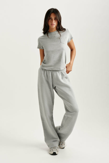 MIDWEIGHT SWEATS STAPLE STRAIGHT LEG SWEATPANTS - FOG HEATHER GREY SET ACTIVE