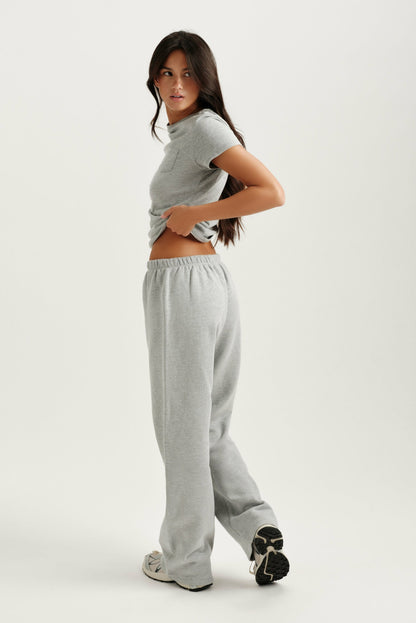 MIDWEIGHT SWEATS STAPLE STRAIGHT LEG SWEATPANTS - FOG HEATHER GREY SET ACTIVE