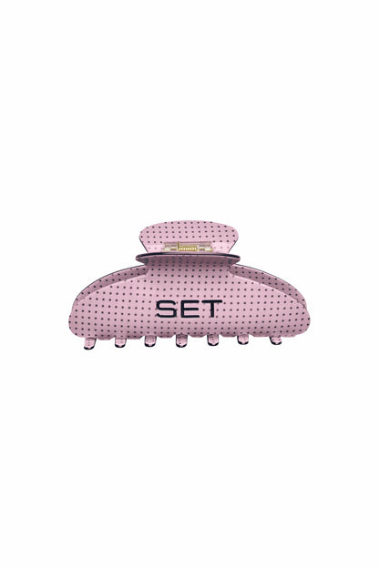 SET POLKA DOT CLAW CLIP - PINK CONFETTI SET ACTIVE
