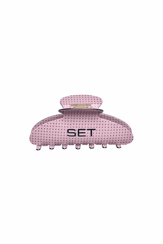 SET POLKA DOT CLAW CLIP - PINK CONFETTI SET ACTIVE