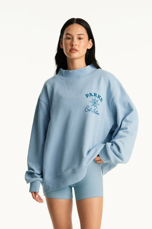 SET X PARKE SAIL GRAPHIC MOCKNECK - OVERCAST SET ACTIVE