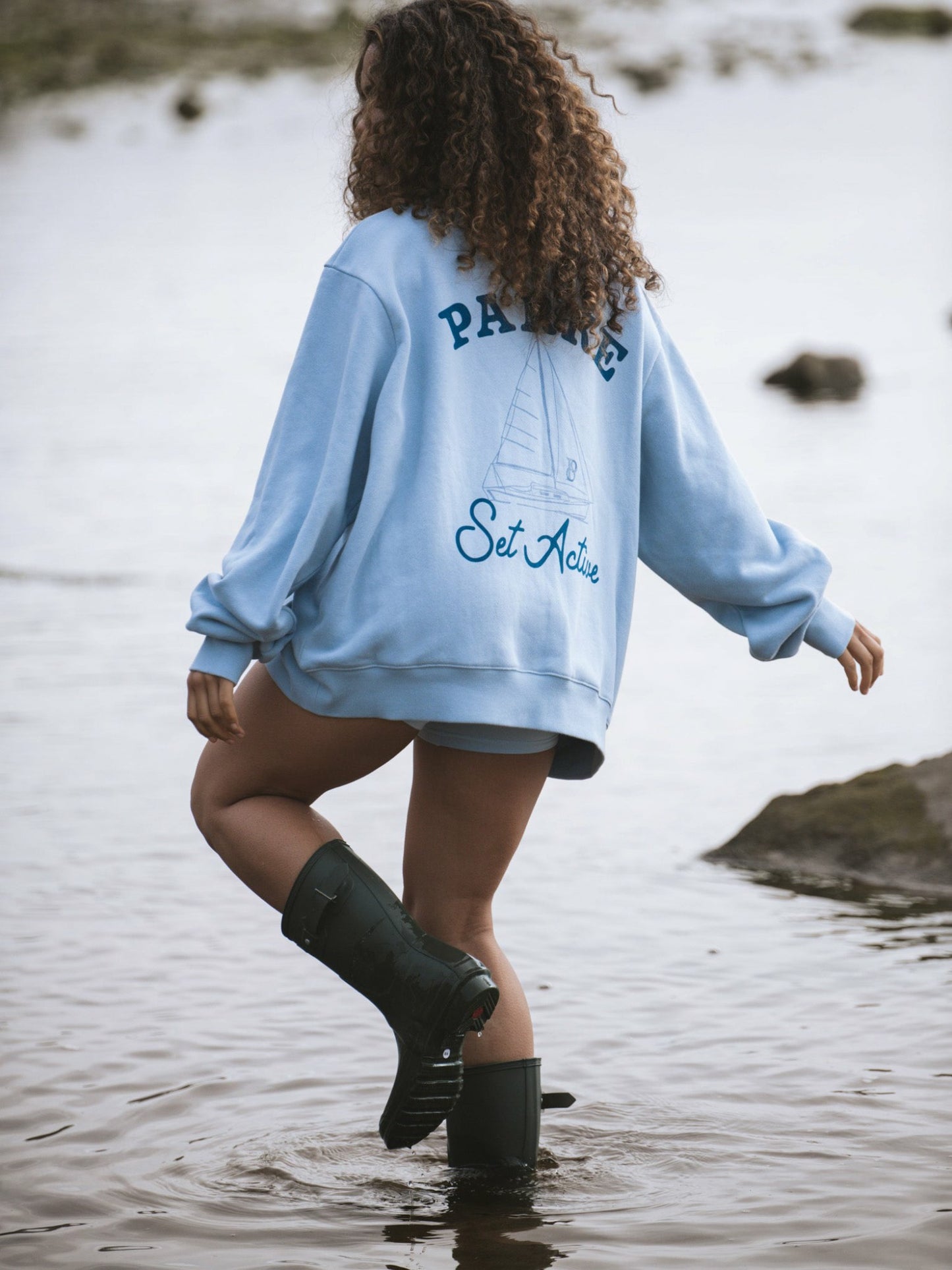 SET X PARKE SAIL GRAPHIC MOCKNECK - OVERCAST SET ACTIVE