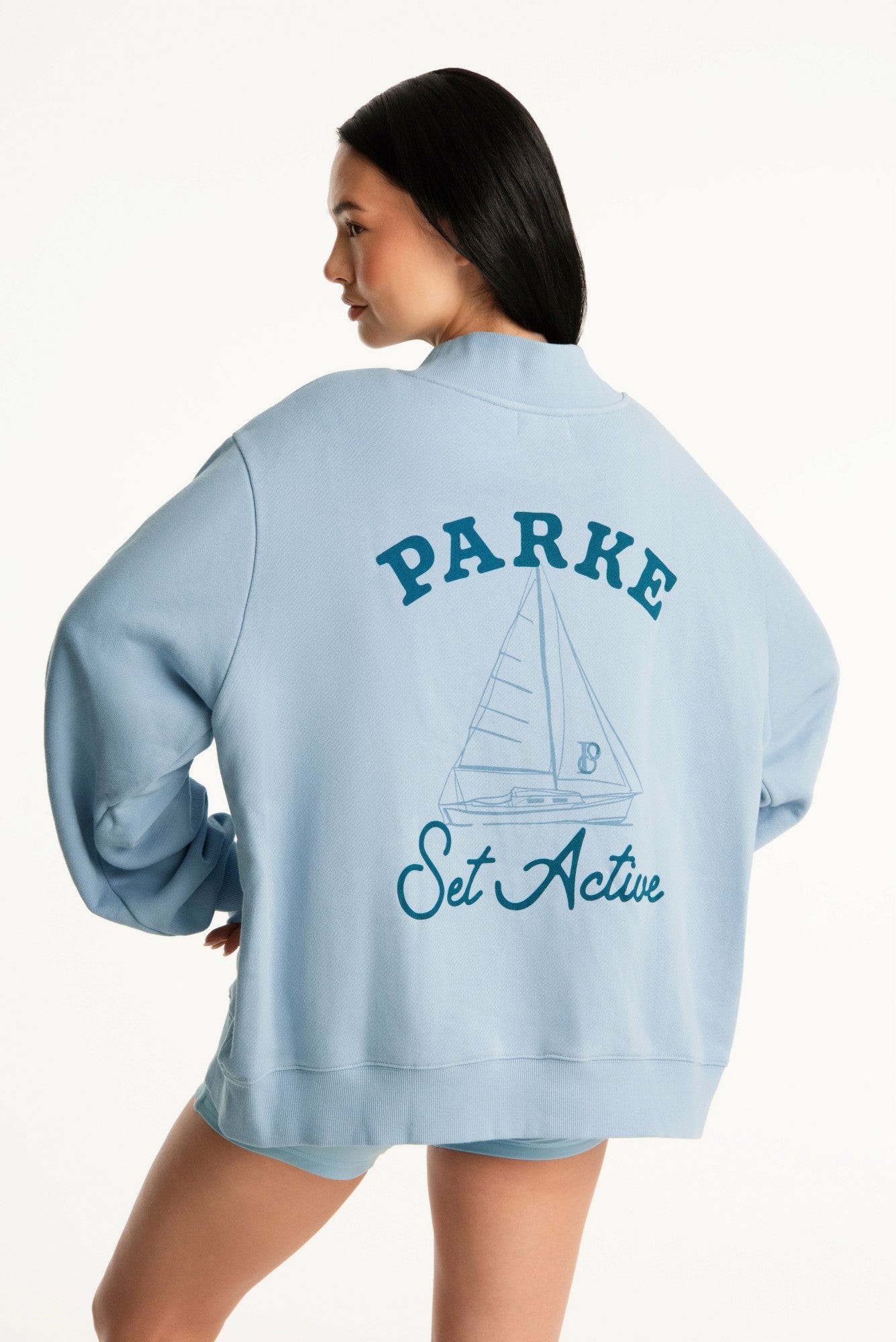 SET X PARKE SAIL GRAPHIC MOCKNECK - OVERCAST SET ACTIVE