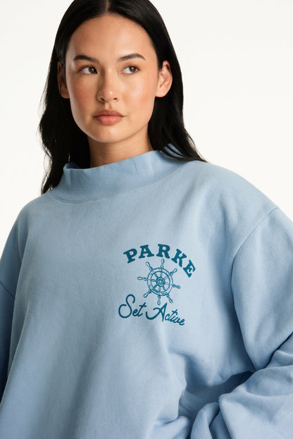 SET X PARKE SAIL GRAPHIC MOCKNECK - OVERCAST SET ACTIVE