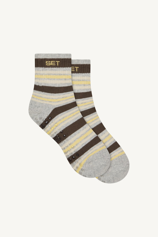SET STRIPE SHORTY GRIP SOCKS - GRAIN SET ACTIVE