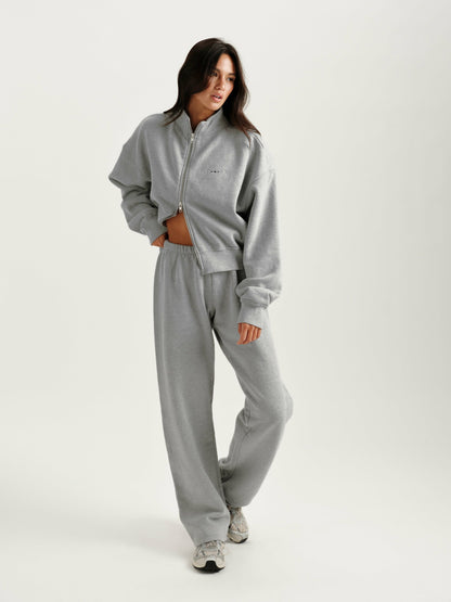 MIDWEIGHT SWEATS STAPLE SET FUNNEL ZIP - FOG HEATHER GREY SET ACTIVE