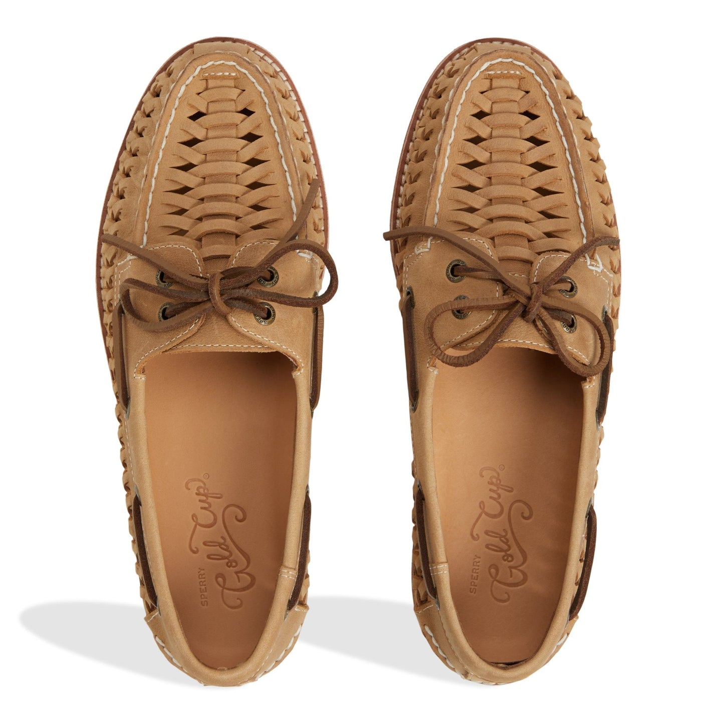 Sperry Gold Cup Authentic Original 2-Eye Woven Boat Shoe Tan