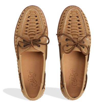 Sperry Gold Cup Authentic Original 2-Eye Woven Boat Shoe Tan