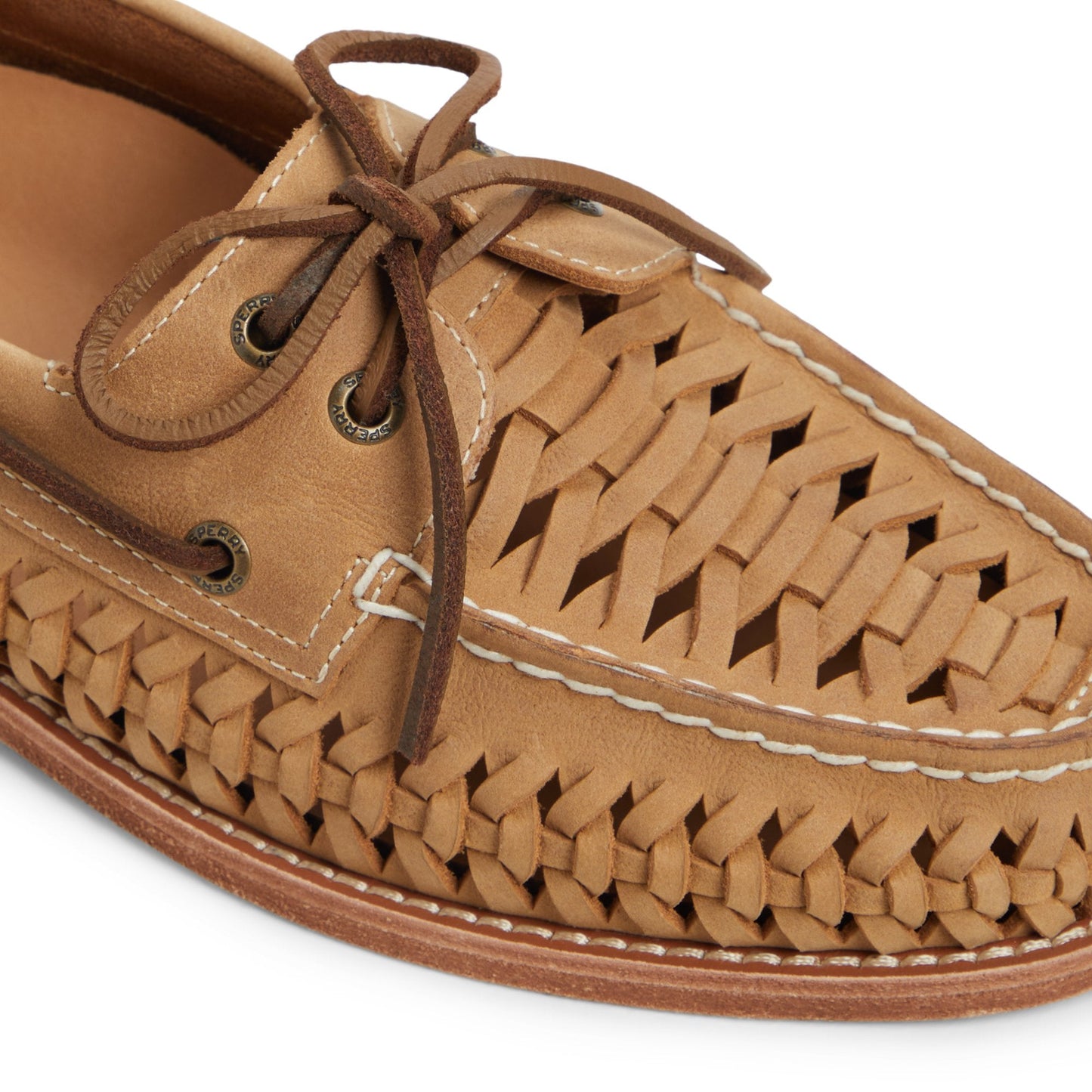Sperry Gold Cup Authentic Original 2-Eye Woven Boat Shoe Tan