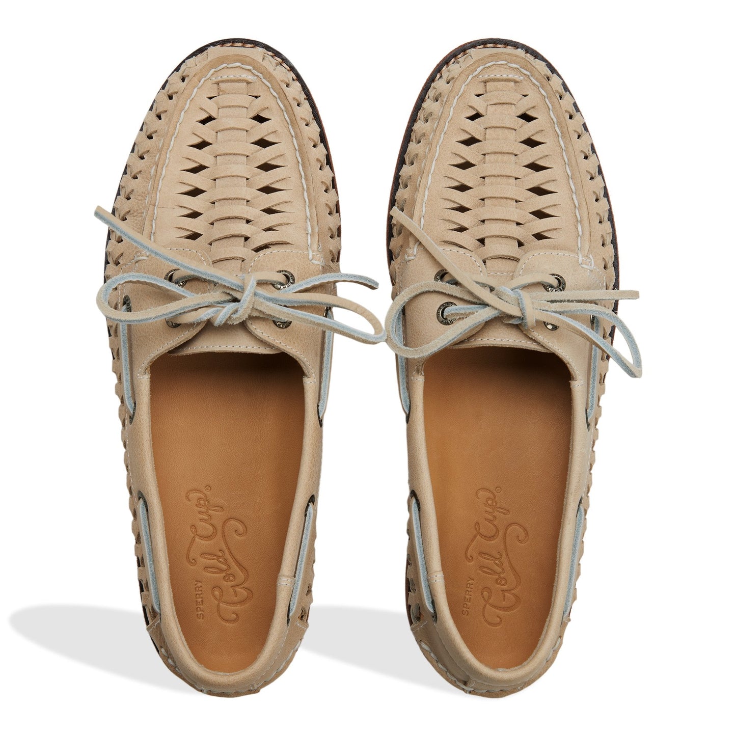 Sperry Gold Cup Authentic Original 2-Eye Woven Light beige