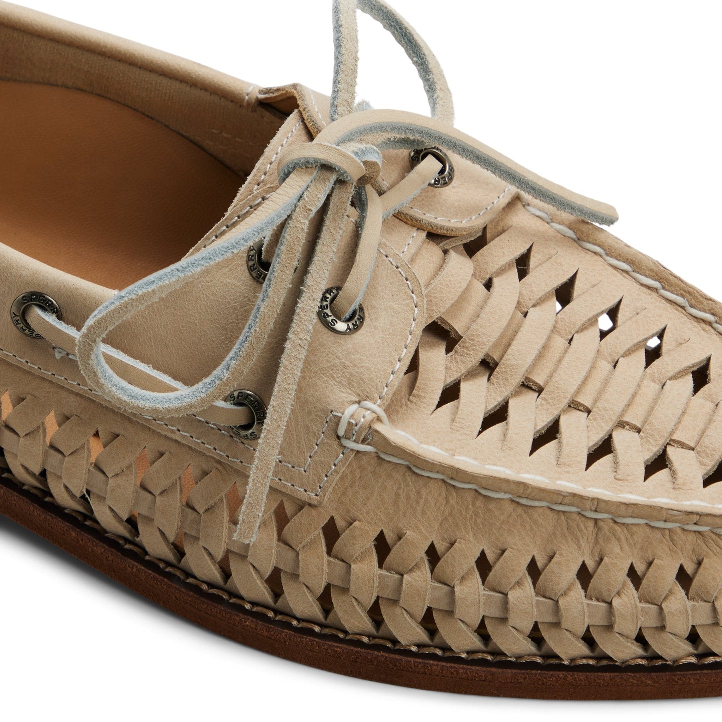 Sperry Gold Cup Authentic Original 2-Eye Woven Light beige