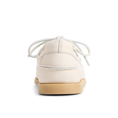 Sperry Authentic Original 2 Eye Embroidered Boat Shoe Cream