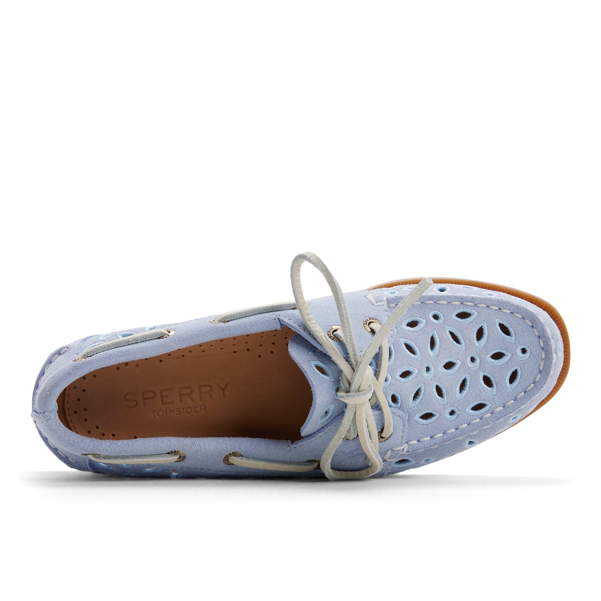 Sperry Authentic Original 2 Eye Embroidered Boat Shoe Light blue