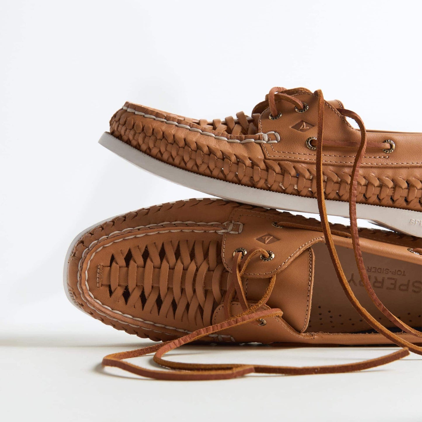 Sperry Authentic Original 2 Eye Woven Boat Shoe Tan