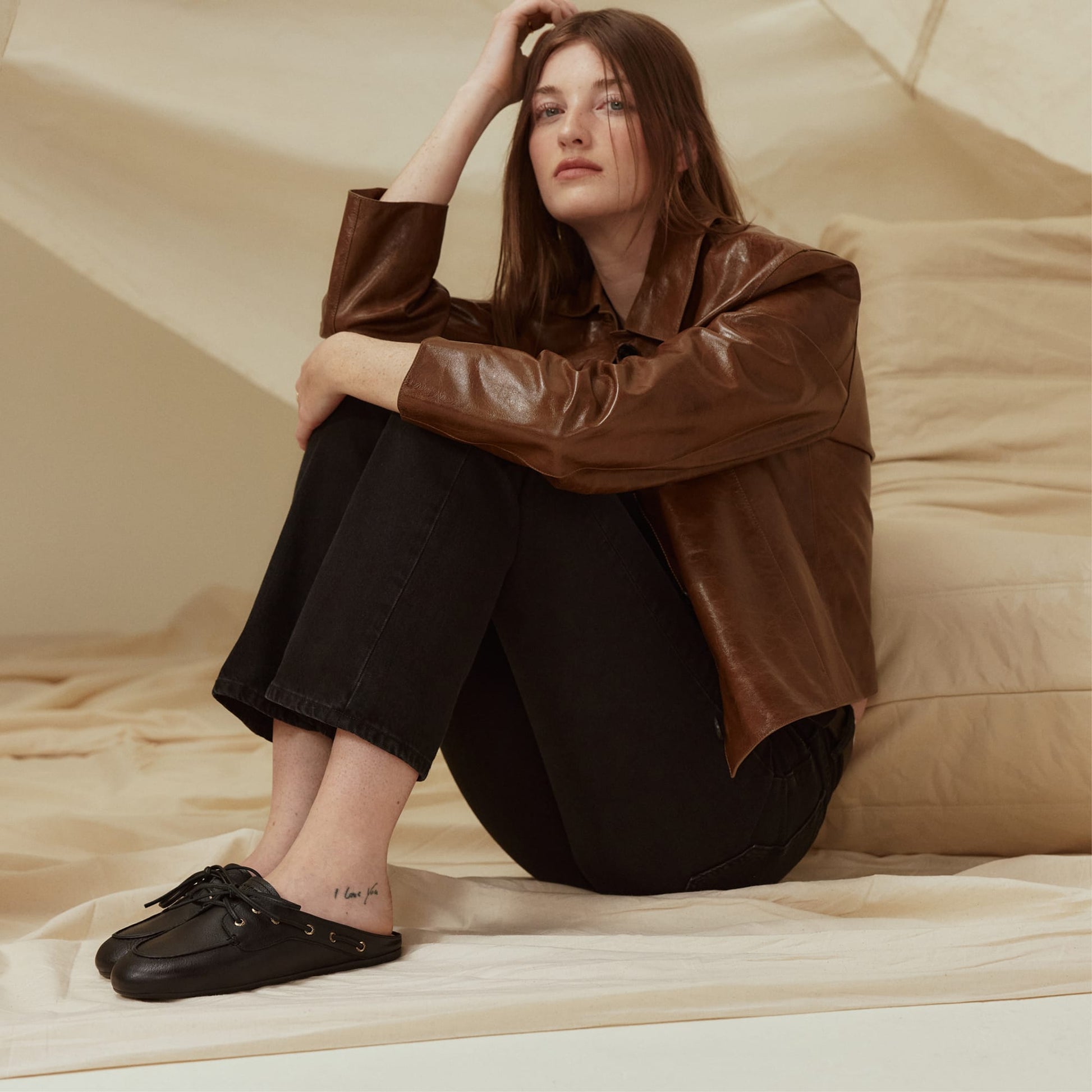 Sperry Slim Boat Mule Black