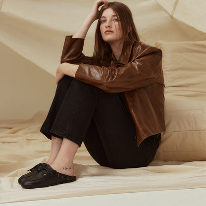 Sperry Slim Boat Mule Black