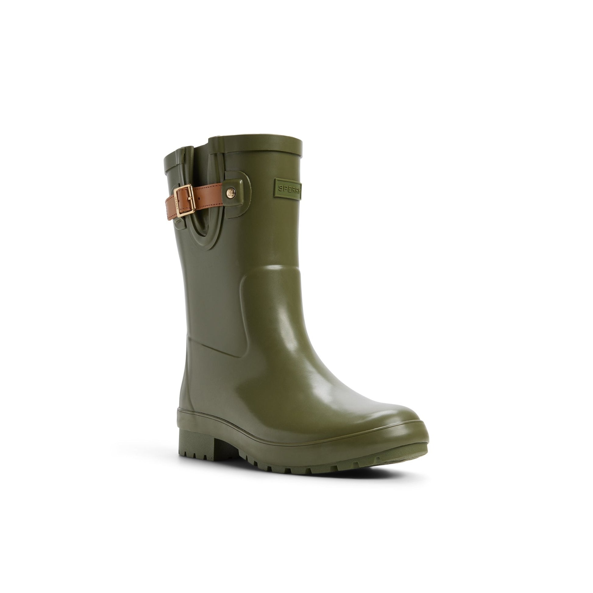 Sperry Drizzle Mid Calf Rain Boot Khaki